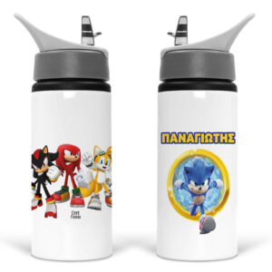 Μπουκάλι νερού με καλαμάκι λευκό “Sonic”