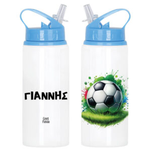 Μπουκάλι νερού με καλαμάκι λευκό “Football”