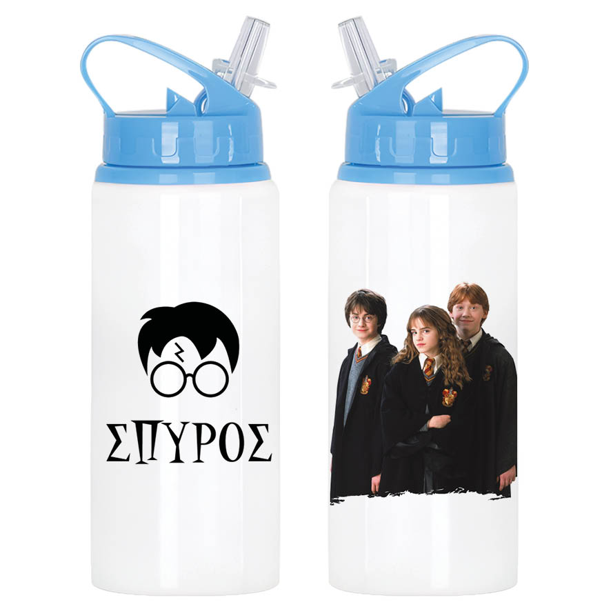Μπουκάλι νερού με καλαμάκι λευκό “Harry Potter”