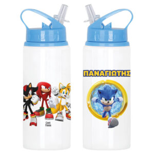 Μπουκάλι νερού με καλαμάκι λευκό “Sonic”