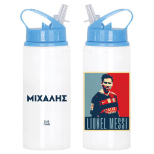 Μπουκάλι νερού με καλαμάκι λευκό “Lionel Messi”