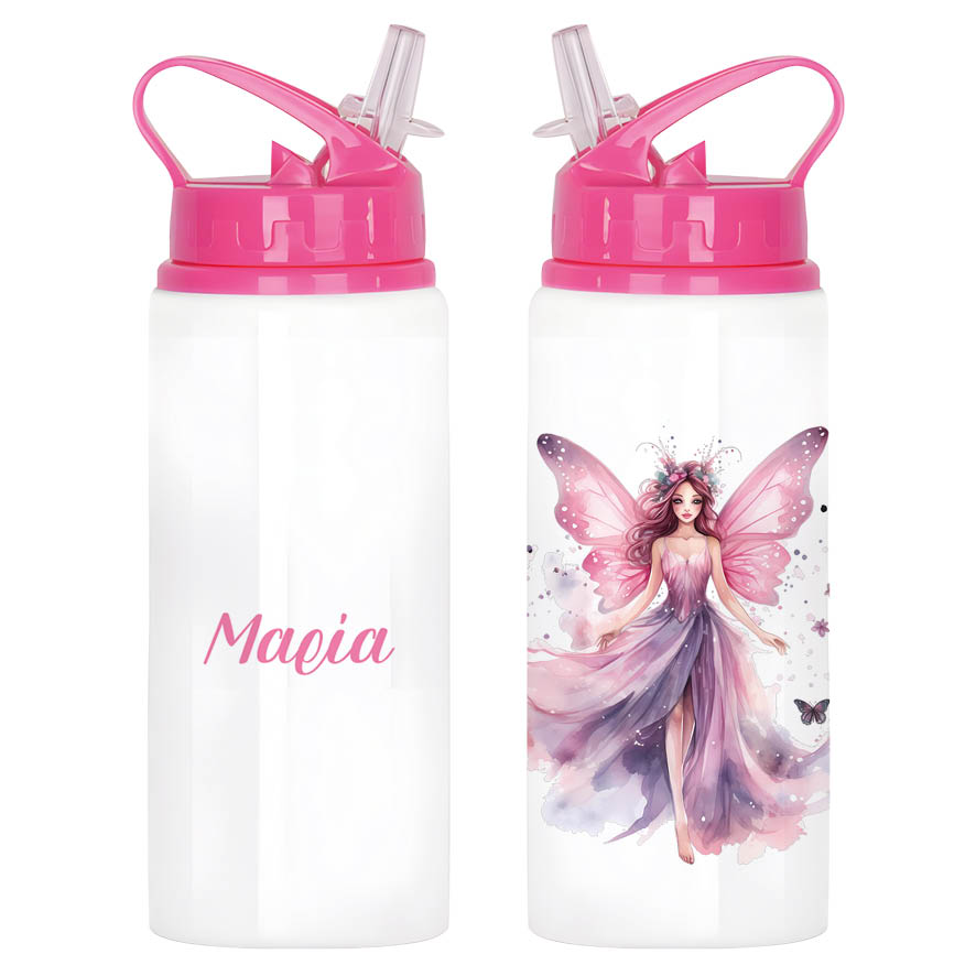 Μπουκάλι νερού με καλαμάκι λευκό “Fairy”