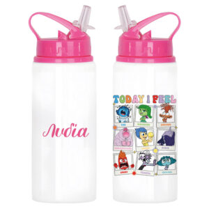 Μπουκάλι νερού με καλαμάκι λευκό “Τα μυαλά που κουβαλάς”