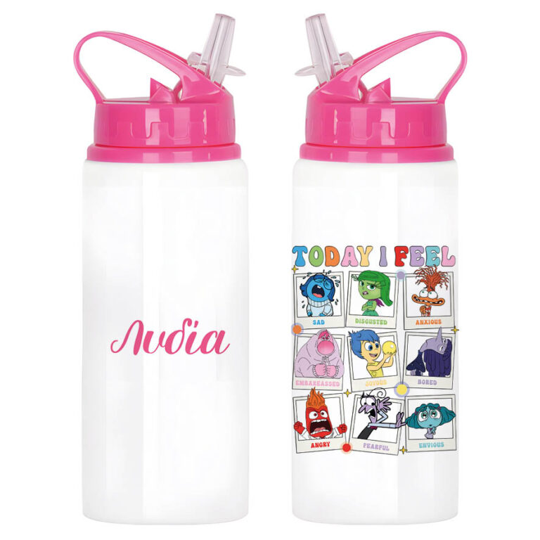 Μπουκάλι νερού με καλαμάκι λευκό “Τα μυαλά που κουβαλάς”