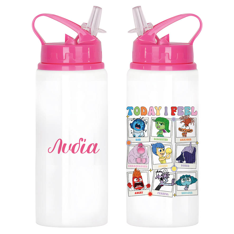 Μπουκάλι νερού με καλαμάκι λευκό “Τα μυαλά που κουβαλάς”