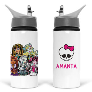 Μπουκάλι νερού με καλαμάκι λευκό “Monster High”