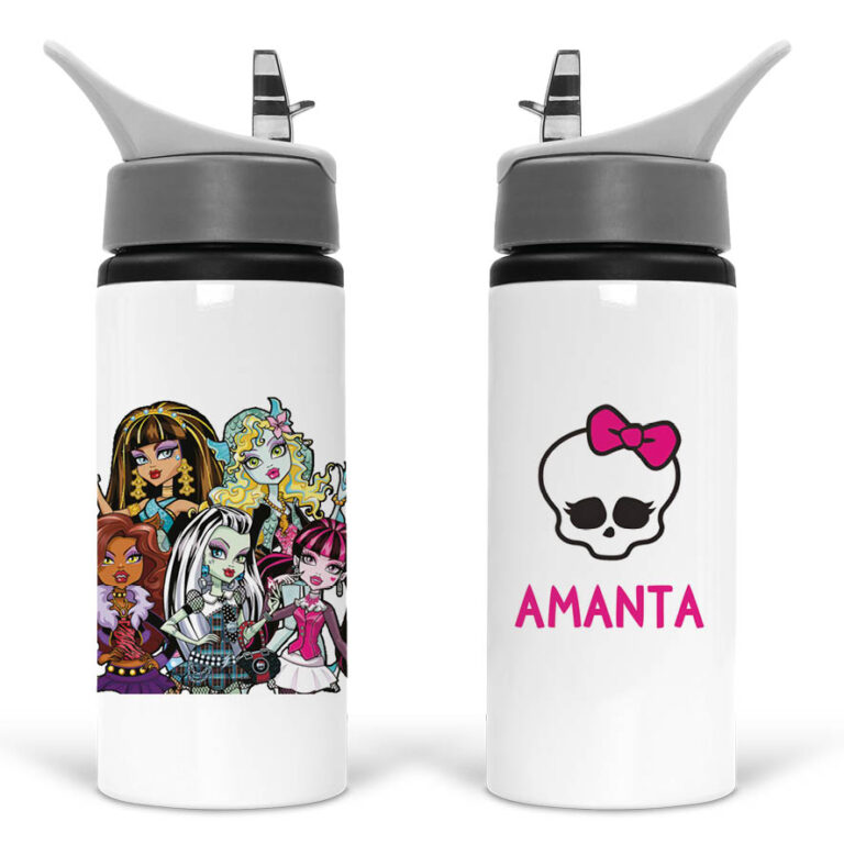 Μπουκάλι νερού με καλαμάκι λευκό “Monster High”