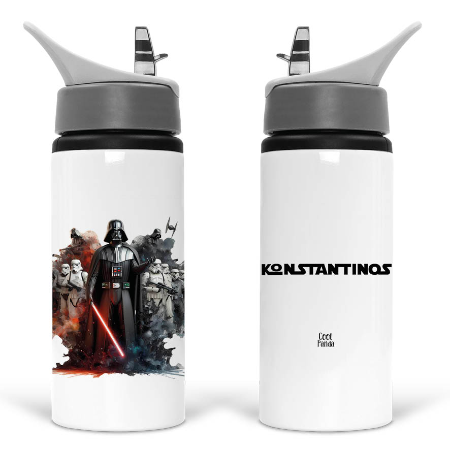Μπουκάλι νερού με καλαμάκι λευκό “Star Wars Army”