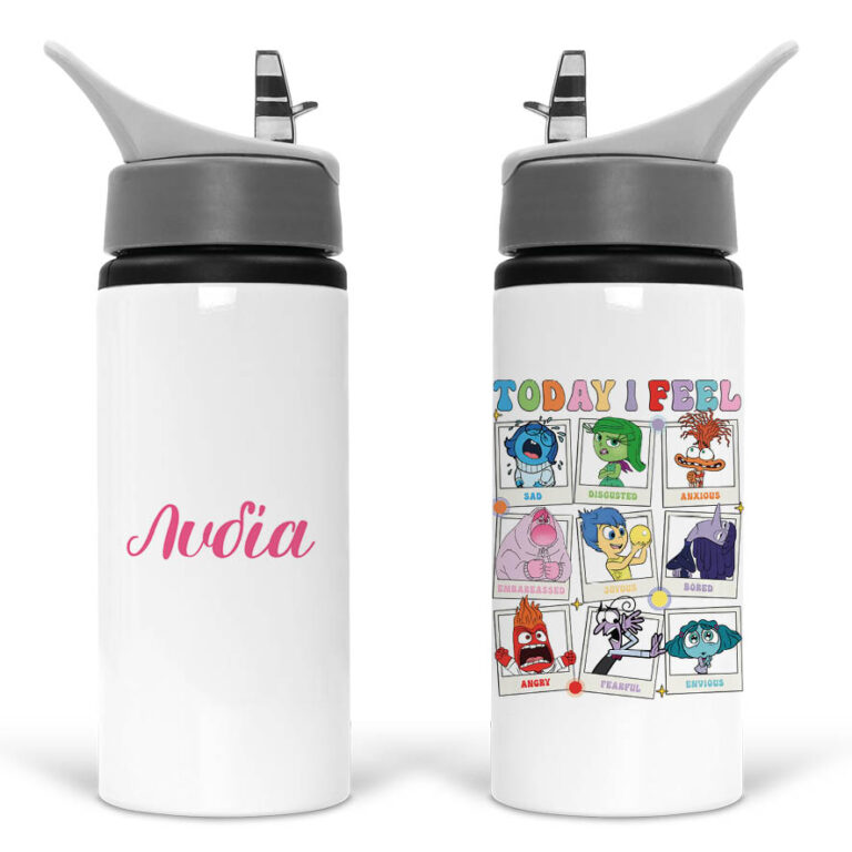 Μπουκάλι νερού με καλαμάκι λευκό “Τα μυαλά που κουβαλάς”