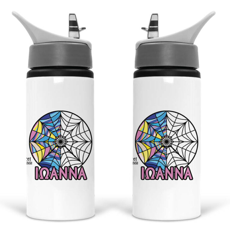 Μπουκάλι νερού με καλαμάκι λευκό “Ιστός Wednesday”