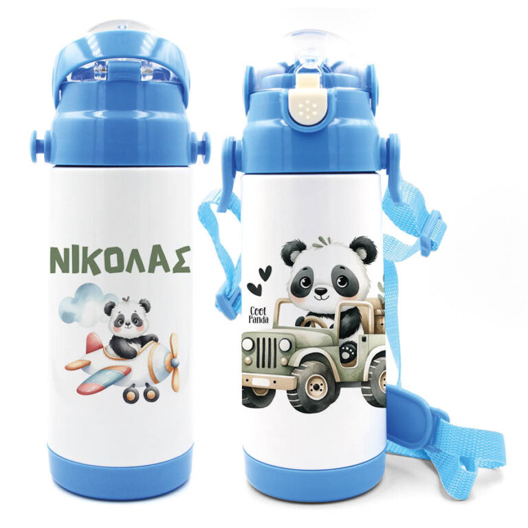 Μπουκάλι νερού θερμός με καλαμάκι “Panda”