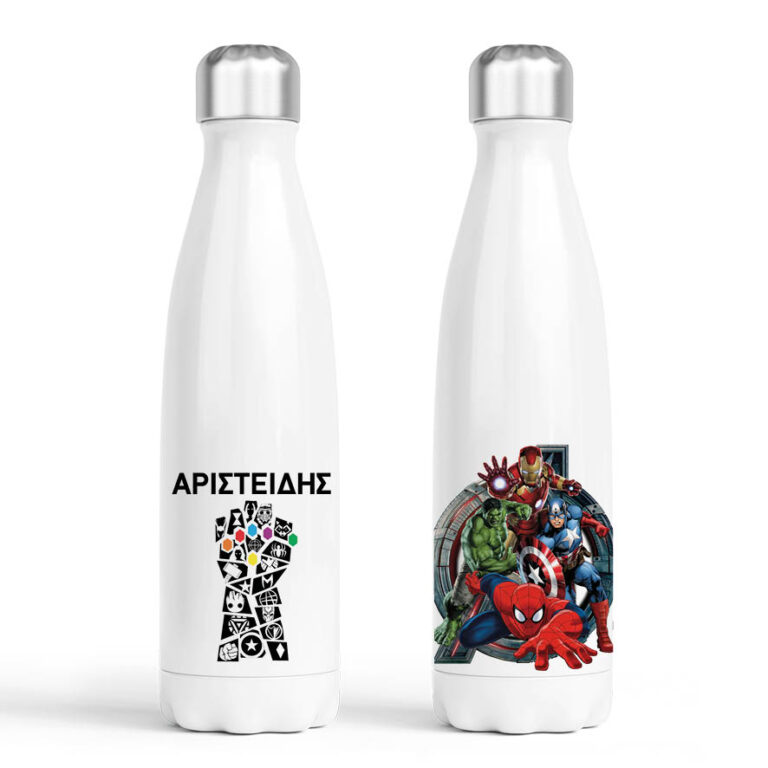 Μπουκάλι νερού θερμός λευκό “Marvel Super Ήρωες”