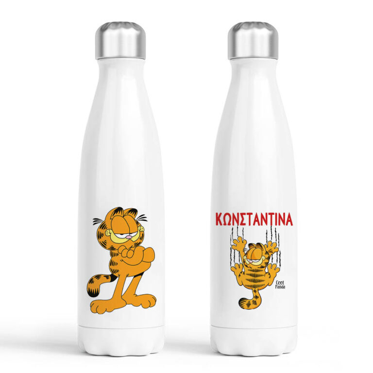 Μπουκάλι νερού θερμός λευκό “Garfield”