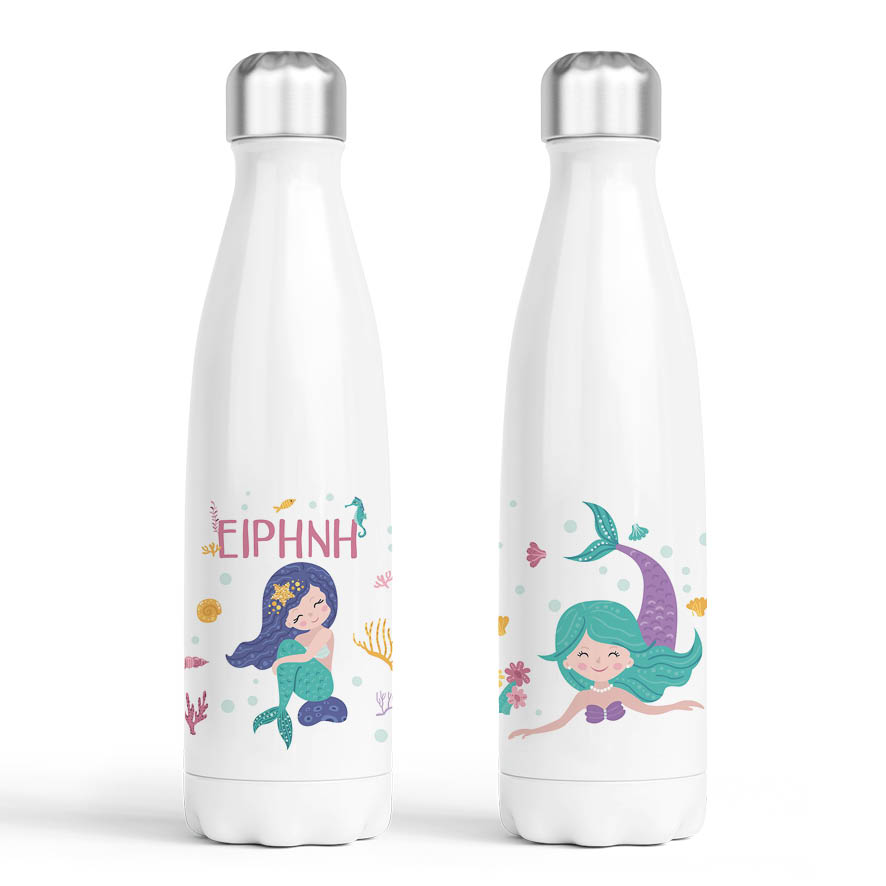 Μπουκάλι νερού θερμός λευκό “Μωβ Γοργόνες”