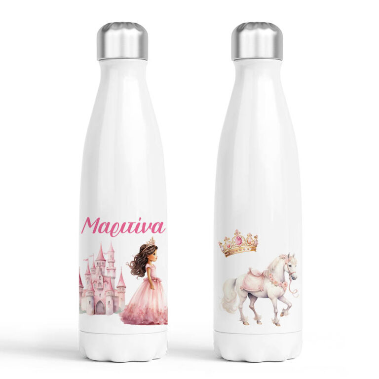 Μπουκάλι νερού θερμός λευκό “Πριγκίπισσα με κάστρο”