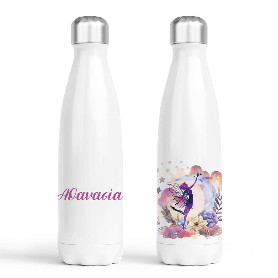 Μπουκάλι νερού θερμός λευκό “Μωβ Νεράιδα”