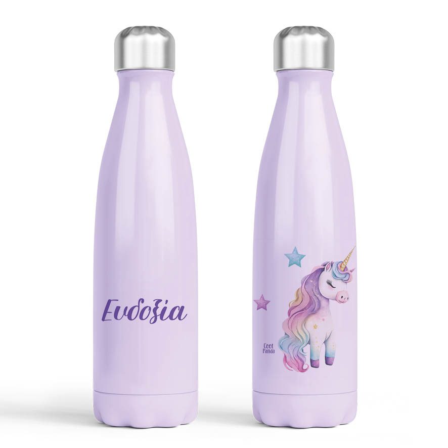 Μπουκάλι νερού θερμός μωβ “Μωρό Μονόκερος”