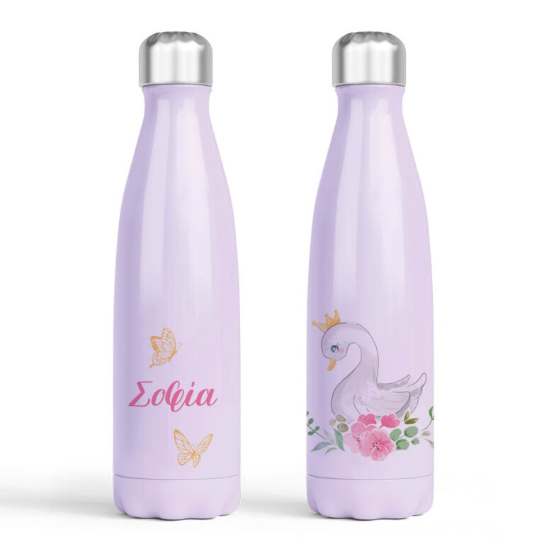 Μπουκάλι νερού θερμός μωβ “Κύκνος”