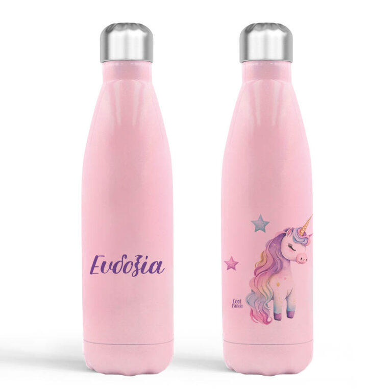 Μπουκάλι νερού θερμός ροζ “Μωρό Μονόκερος”