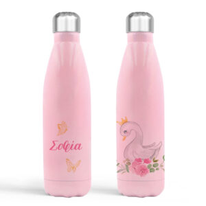 Μπουκάλι νερού θερμός ροζ “Κύκνος”