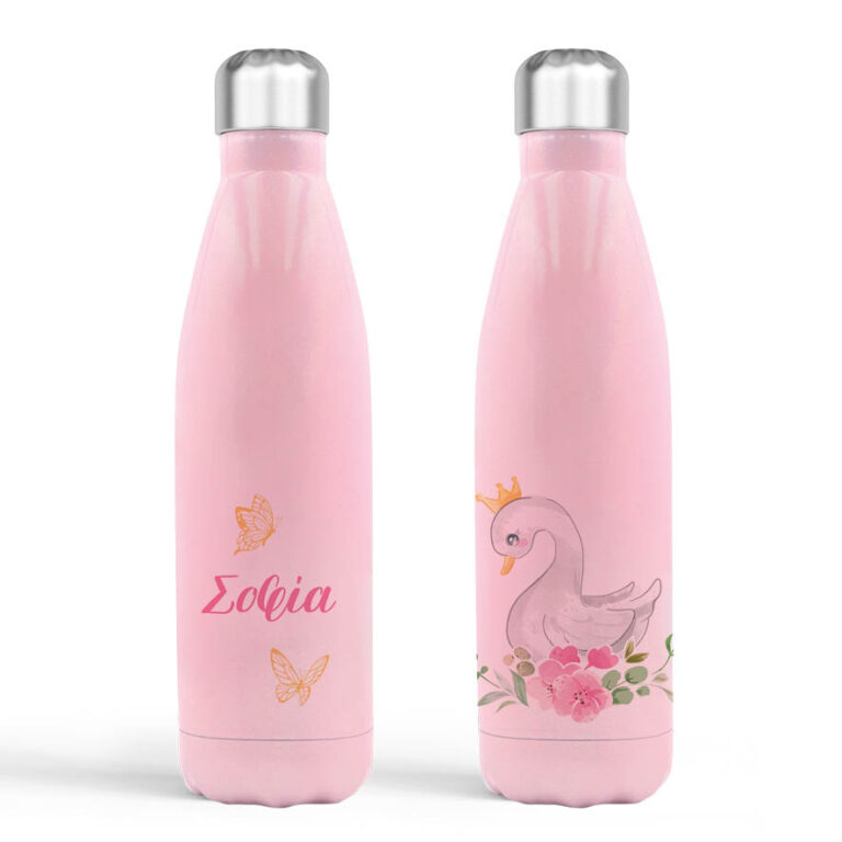 Μπουκάλι νερού θερμός ροζ “Κύκνος”