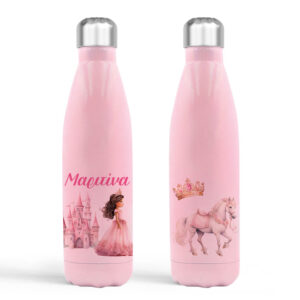Μπουκάλι νερού θερμός ροζ “Πριγκίπισσα με κάστρο”