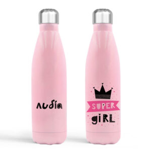 Μπουκάλι νερού θερμός ροζ “Super Girl”