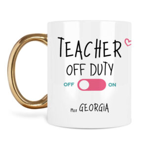 Κούπα “Teacher off duty floral flamingo”