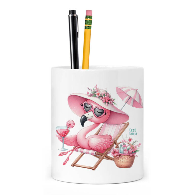 Μολυβοθήκη “Teacher off duty floral flamingo”