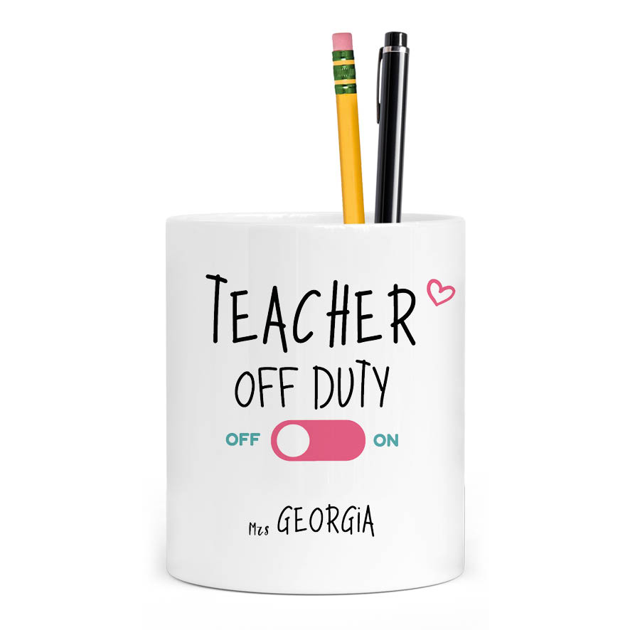 Μολυβοθήκη “Teacher off duty floral flamingo”