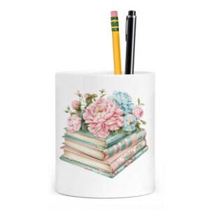 Μολυβοθήκη για τη δασκάλα “Βιβλία με λουλούδια”