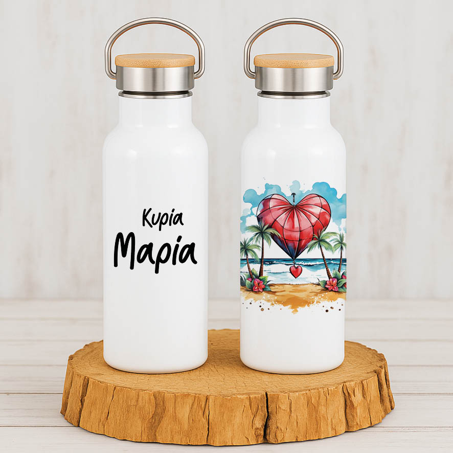 Θερμός Ανοξείδωτο για τη δασκάλα 500ml “Αερόστατο καρδιά”