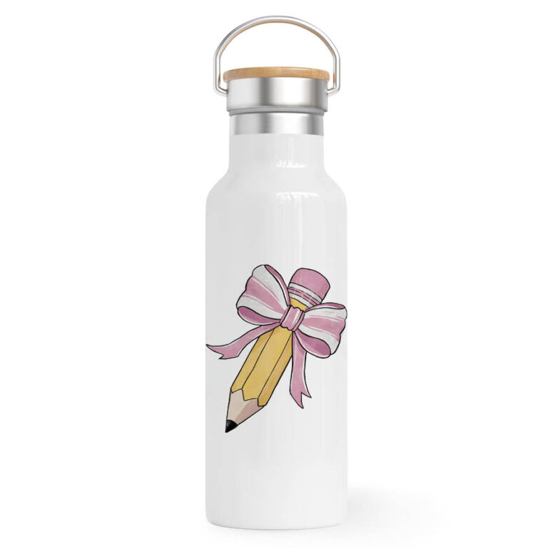 Θερμός Ανοξείδωτο για τη δασκάλα 500ml “Μολύβι με φιόγκο”