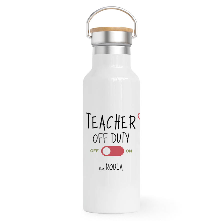 Θερμός Ανοξείδωτο 500ml “Teacher off duty Γάτα”
