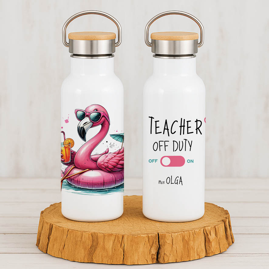 Θερμός Ανοξείδωτο 500ml “Teacher off duty flamingo”