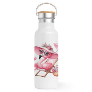 Θερμός Ανοξείδωτο 500ml “Teacher off duty floral flamingo”
