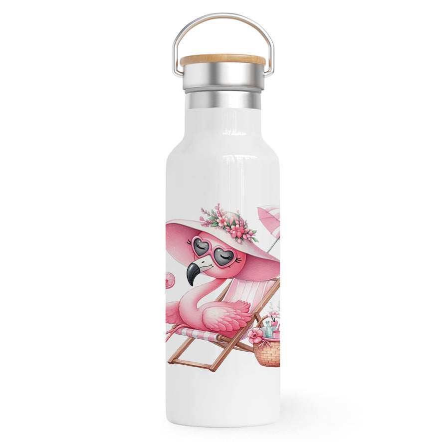 Θερμός Ανοξείδωτο 500ml “Teacher off duty floral flamingo”