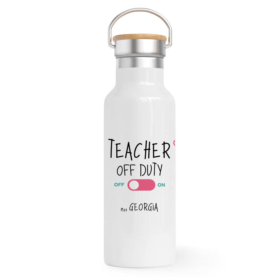 Θερμός Ανοξείδωτο 500ml “Teacher off duty floral flamingo”