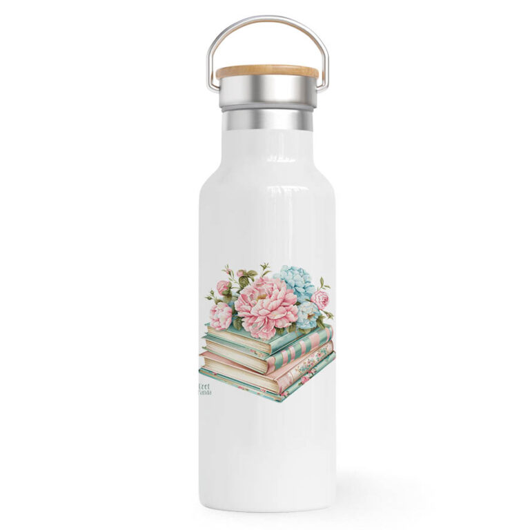 Θερμός Ανοξείδωτο για τη δασκάλα 500ml “Βιβλία με λουλούδια”