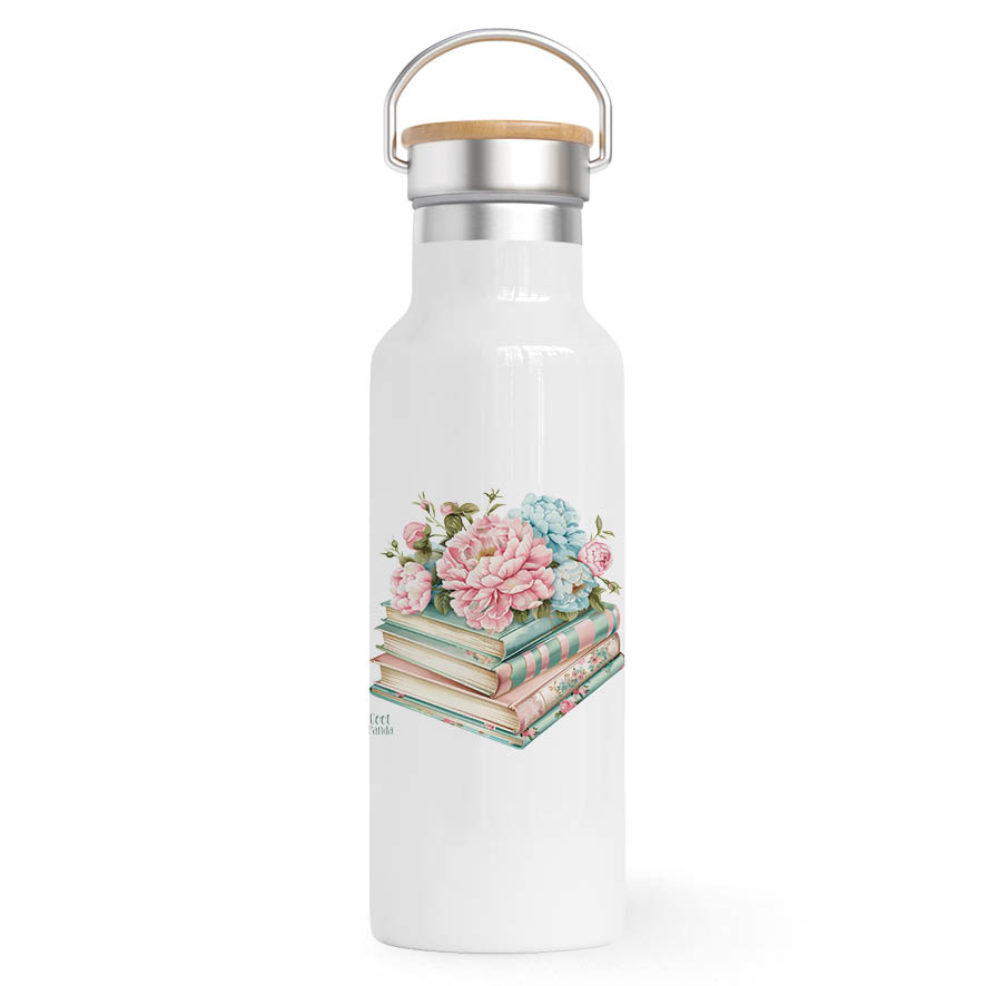 Θερμός Ανοξείδωτο για τη δασκάλα 500ml “Βιβλία με λουλούδια”