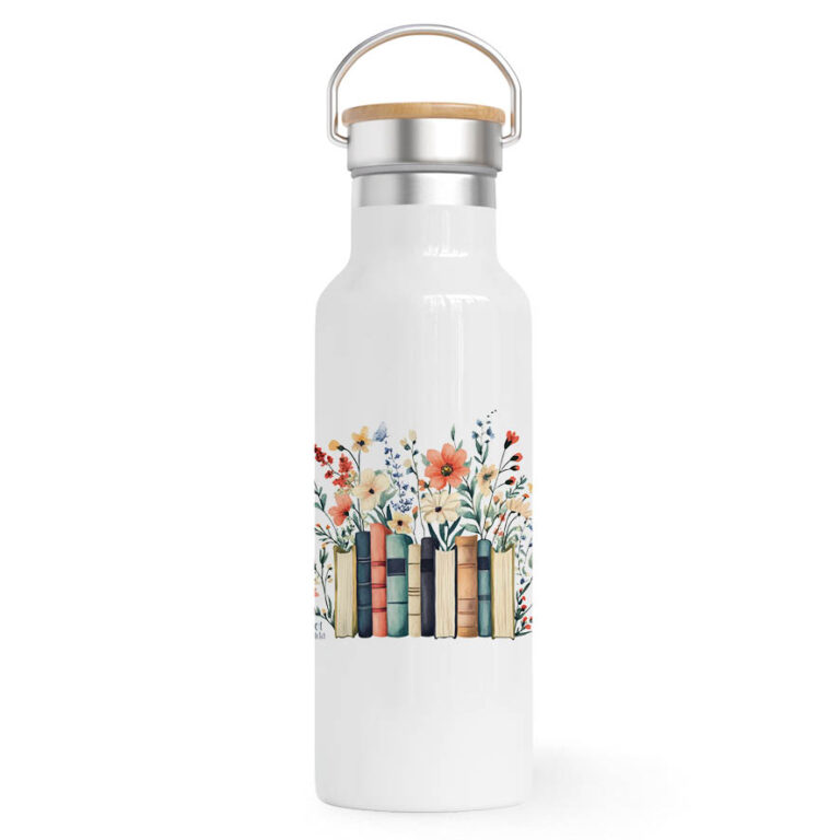 Θερμός Ανοξείδωτο για τη δασκάλα 500ml “Βιβλία floral”