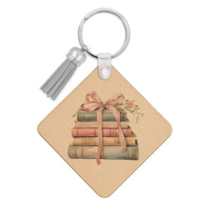 Ξύλινο Μπρελόκ για τη δασκάλα “Βιβλία με φιόγκο”