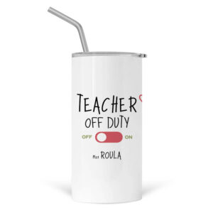 Ποτήρι Θερμός με καλαμάκι 480ml “Teacher off duty Γάτα”