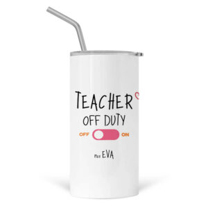 Ποτήρι Θερμός με καλαμάκι 480ml “Teacher off duty Παπάκι”