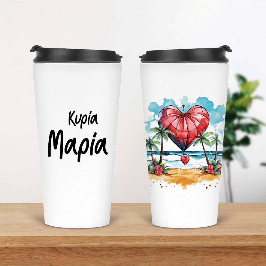 Ποτήρι Θερμός 480ml Για τη δασκάλα “Αερόστατο καρδιά”