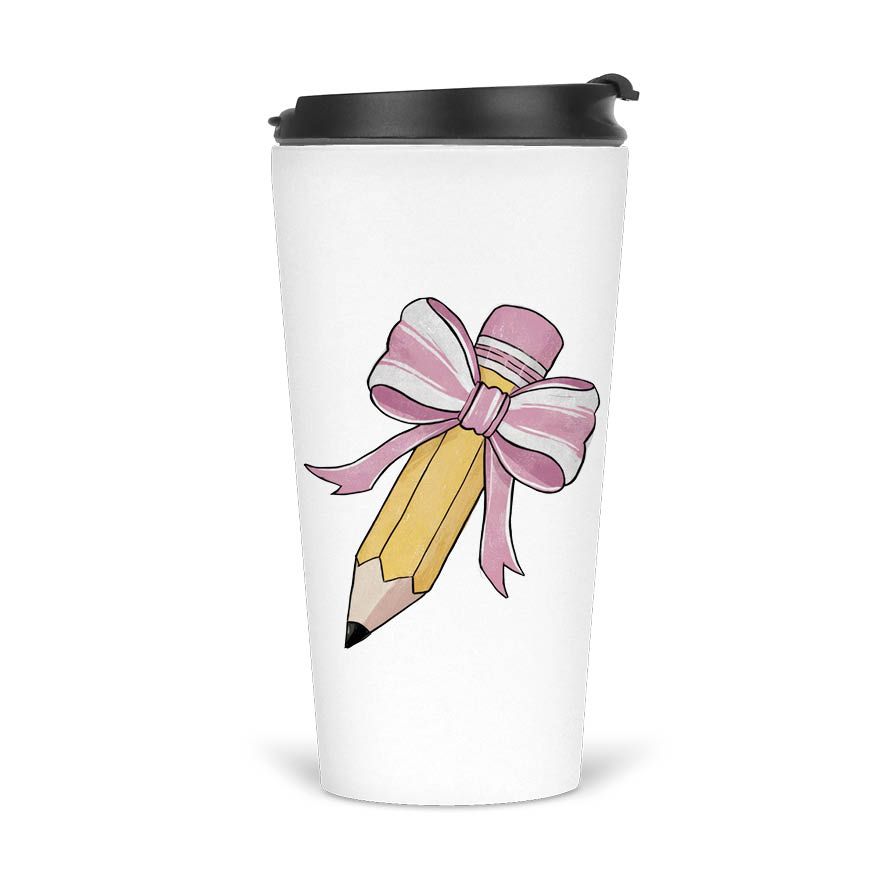 Ποτήρι Θερμός 480ml Για τη δασκάλα “Μολύβι με φιόγκο”