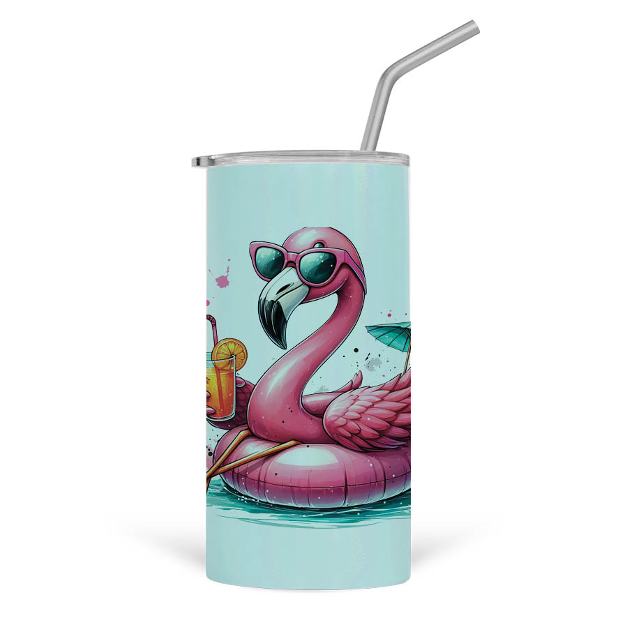 Ποτήρι Θερμός με καλαμάκι 480ml “Teacher off duty flamingo”