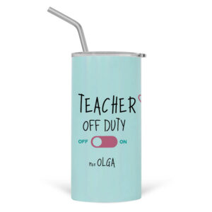 Ποτήρι Θερμός με καλαμάκι 480ml “Teacher off duty flamingo”