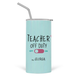 Ποτήρι Θερμός με καλαμάκι 480ml “Teacher off duty floral flamingo”