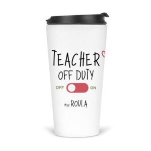 Ποτήρι Θερμός 480ml “Teacher off duty Γάτα”